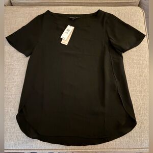 Banana Republic Black Sheer Short Sleeve Top